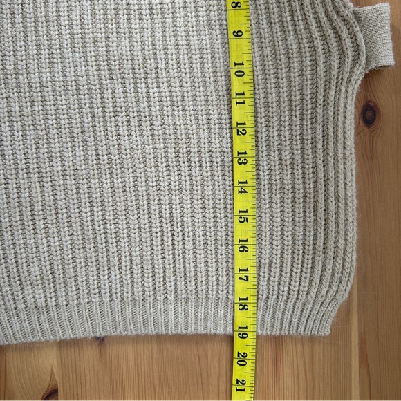StilEstro Chunky Ribbed Turtleneck Open-Side Sweater Vest | One Size | Tan Vest - Picture 8 of 8
